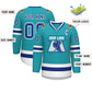 Custom Aqua Royal-White Classic Style Hockey Jersey Limited