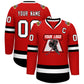 Custom Red White-Black Classic Style Hockey Jersey