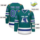 Custom Teal Royal-White Classic Style Hockey Jersey Limited
