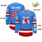 Custom Powder Blue Red-White Classic Style Hockey Jersey Limited