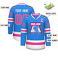 Custom Powder Blue Pink Black-White Classic Style Hockey Jersey Limited
