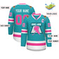 Custom Aqua Pink Navy-White Classic Style Hockey Jersey Limited