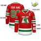 Custom Red Kelly Green-White Classic Style Hockey Jersey Limited