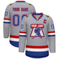 Custom Gray Royal White-Red Classic Style Hockey Jersey