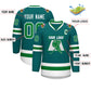 Custom Teal Kelly Green-White Classic Style Hockey Jersey Limited