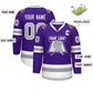Custom Purple Gray-White Classic Style Hockey Jersey Limited