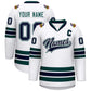 Custom White Navy White-Midnight Green Classic Style Hockey Jersey