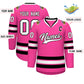 Custom Pink White-Black Classic Style Hockey Jersey Limited