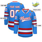 Custom Powder Blue White-Red Classic Style Hockey Jersey Limited