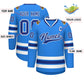 Custom Powder Blue Royal-White Classic Style Hockey Jersey Limited