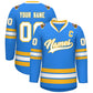 Custom Powder Blue White-Gold Classic Style Hockey Jersey