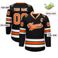 Custom Black Orange-White Classic Style Hockey Jersey Limited