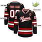 Custom Black White-Red Classic Style Hockey Jersey Limited