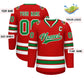 Custom Red Kelly Green-White Classic Style Hockey Jersey Limited