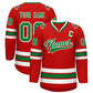 Custom Red Kelly Green-White Classic Style Hockey Jersey