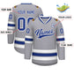 Custom Gray Royal-White Classic Style Hockey Jersey Limited