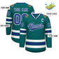 Custom Teal Royal-White Classic Style Hockey Jersey Limited