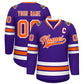 Custom Purple Orange-White Classic Style Hockey Jersey