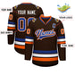 Custom Brown Royal White-Orange Classic Style Hockey Jersey Limited