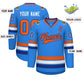 Custom Powder Blue Orange-Royal Classic Style Hockey Jersey Limited