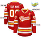 Custom Red White Red-Gold Classic Style Hockey Jersey Limited