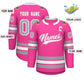 Custom Pink White Pink-Gray Classic Style Hockey Jersey Limited