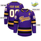 Custom Purple Gold Purple-White Classic Style Hockey Jersey Limited