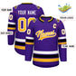 Custom Purple Gold-White Classic Style Hockey Jersey Limited
