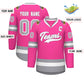 Custom Pink White-Gray Classic Style Hockey Jersey Limited