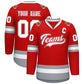 Custom Red White Red-Gray Classic Style Hockey Jersey