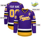 Custom Purple Gold-White Classic Style Hockey Jersey Limited