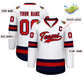Custom White Red-Navy Classic Style Hockey Jersey Limited