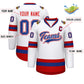 Custom White Royal White-Red Classic Style Hockey Jersey Limited