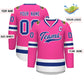 Custom Pink Royal-White Classic Style Hockey Jersey Limited
