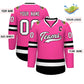 Custom Pink White-Black Classic Style Hockey Jersey Limited