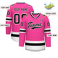 Custom Pink Black-White Classic Style Hockey Jersey Limited