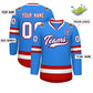 Custom Powder Blue White Royal-Red Classic Style Hockey Jersey Limited