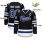 Custom Black Royal-White Classic Style Hockey Jersey Limited