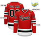 Custom Red Black-White Classic Style Hockey Jersey Limited