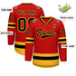 Custom Red Black-Gold Classic Style Hockey Jersey Limited