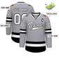 Custom Gray White-Black Classic Style Hockey Jersey Limited