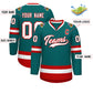 Custom Teal White-Red Classic Style Hockey Jersey Limited