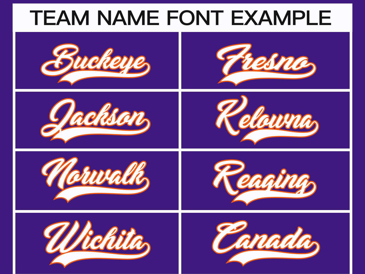 Custom Purple White-Orange Classic Style Hockey Jersey Limited