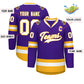Custom Purple White-Gold Classic Style Hockey Jersey Limited