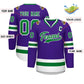Custom Purple Kelly Green-White Classic Style Hockey Jersey Limited