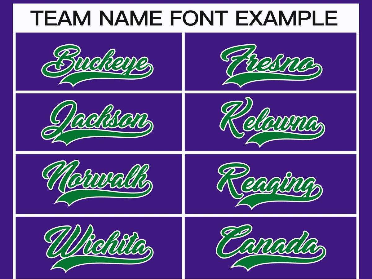 Custom Purple Kelly Green-White Classic Style Hockey Jersey Limited