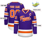 Custom Purple Orange-White Classic Style Hockey Jersey Limited