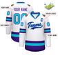 Custom White Purple-Powder Blue Classic Style Hockey Jersey Limited