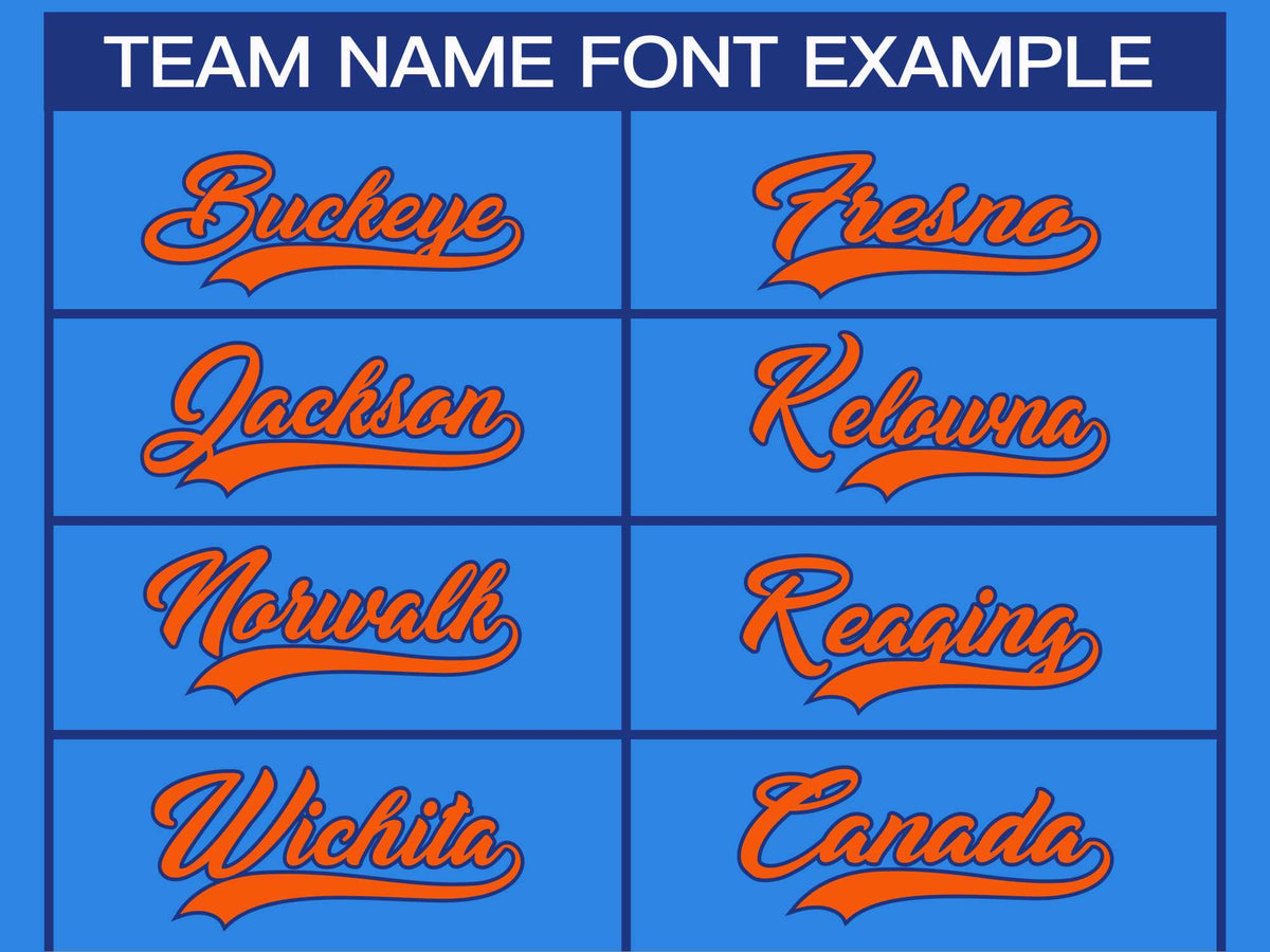 Custom Powder Blue Orange-Royal Classic Style Hockey Jersey Limited