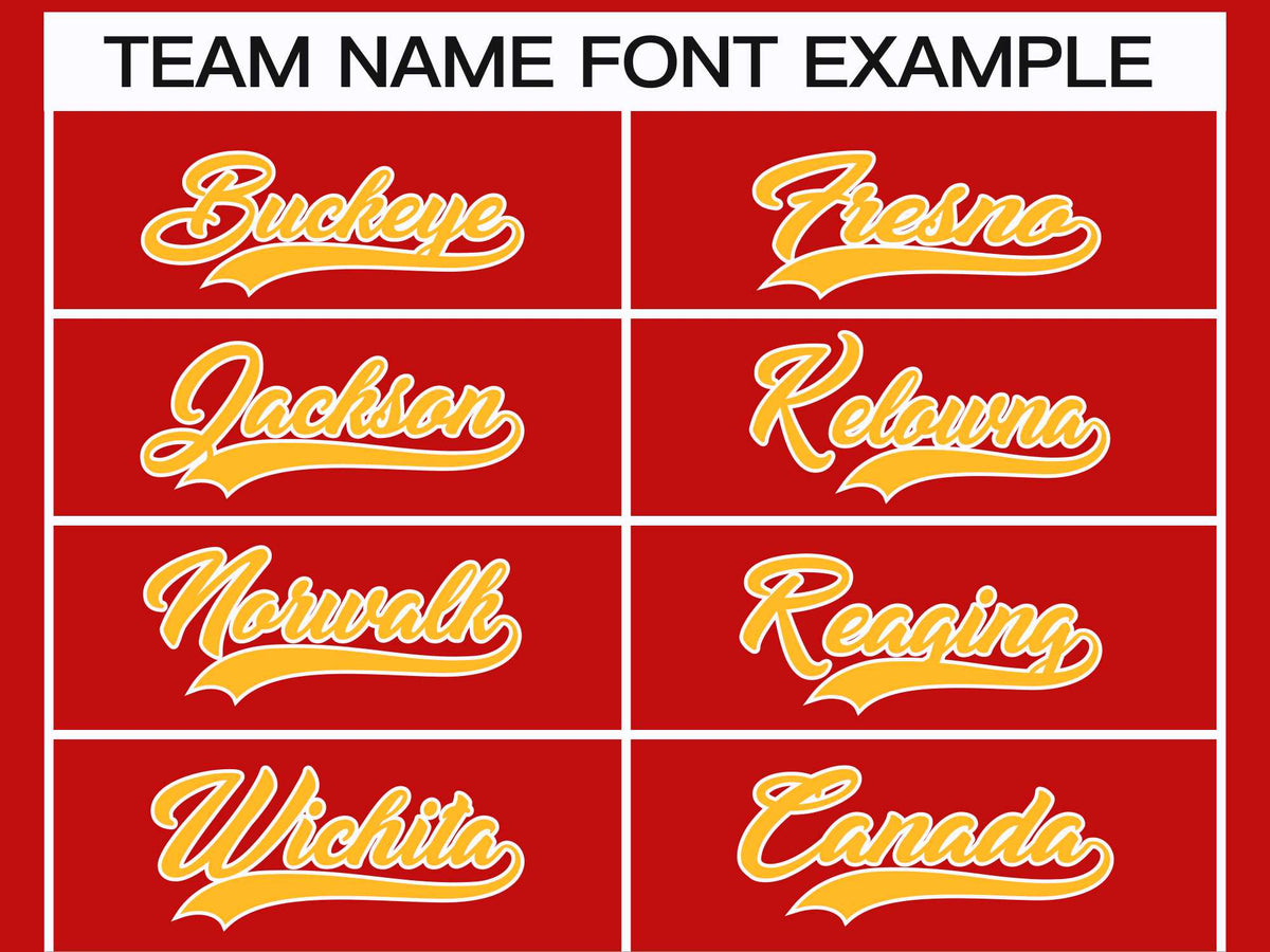 Custom Red Gold-White Classic Style Hockey Jersey Limited